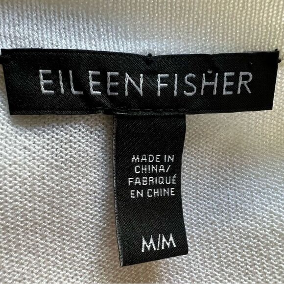 Eileen Fisher White Embellished Open Cardigan - Picture 11 of 12